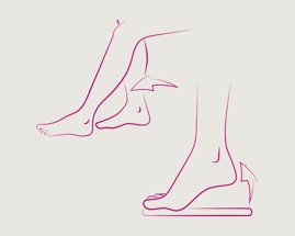 Ilustracija klizajućeg stopala koja prikazuje vježbu 2 venske gimnastike
